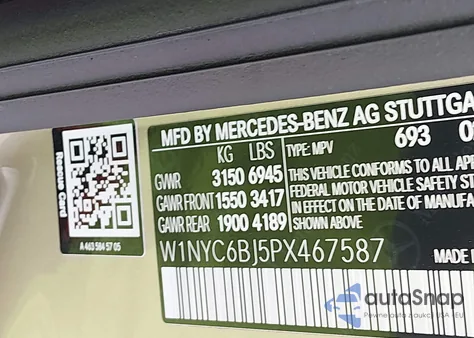 2023 Mercedes-Benz G 550 4Matic z USA, uszkodzony, nr VIN W1NYC6BJ5PX467587